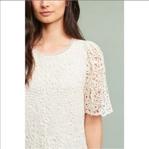 Anthropologie Eri+Ali Suzy Ivory Lace top
